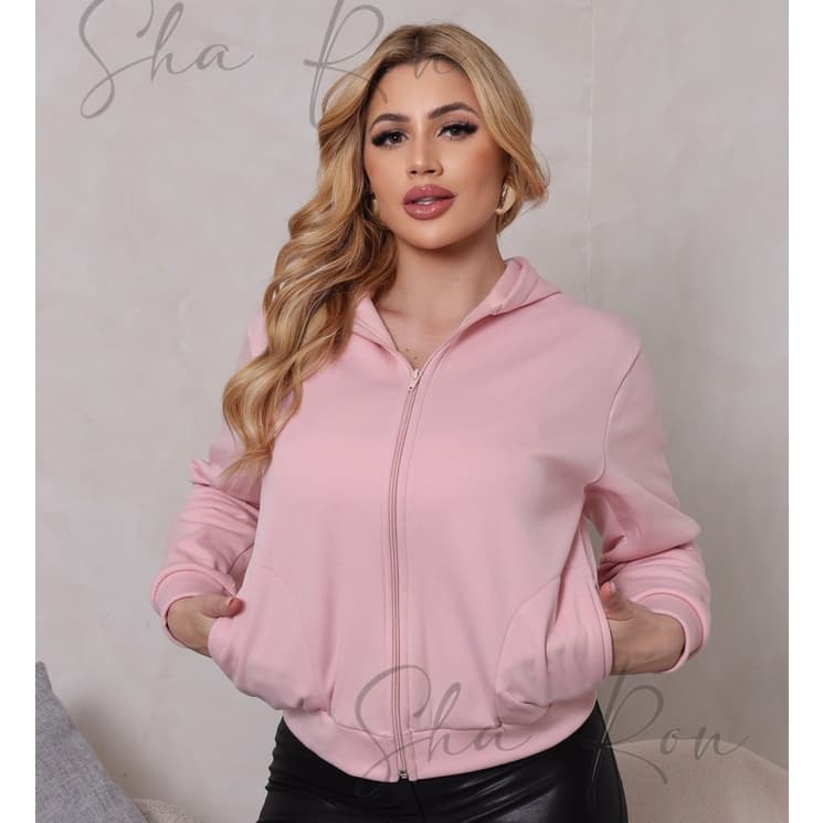 Blusa Casaco Moletom Liso com Zíper Variedade de Cores Tecido Poliéster Casual Dia