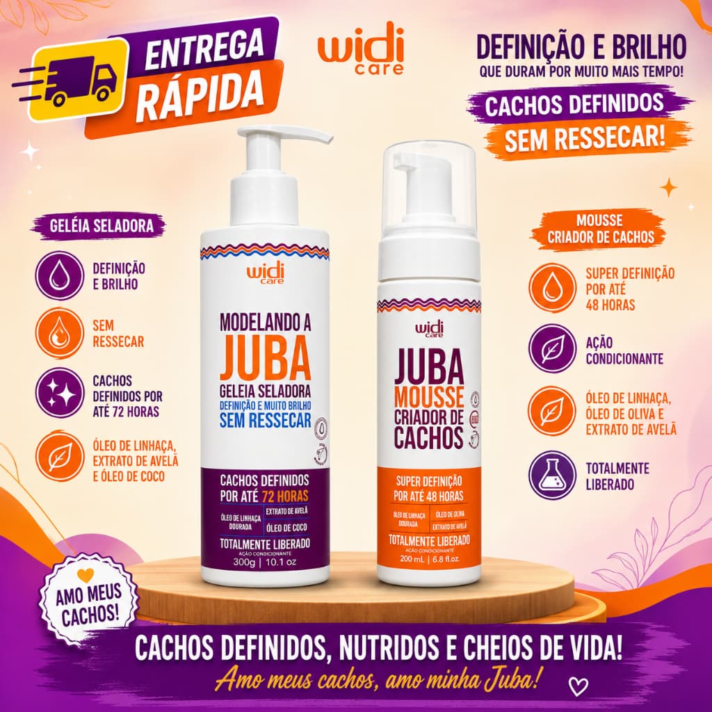 Kit Juba Geleia Modeladora + Mousse Criador de Cachos Widi Care