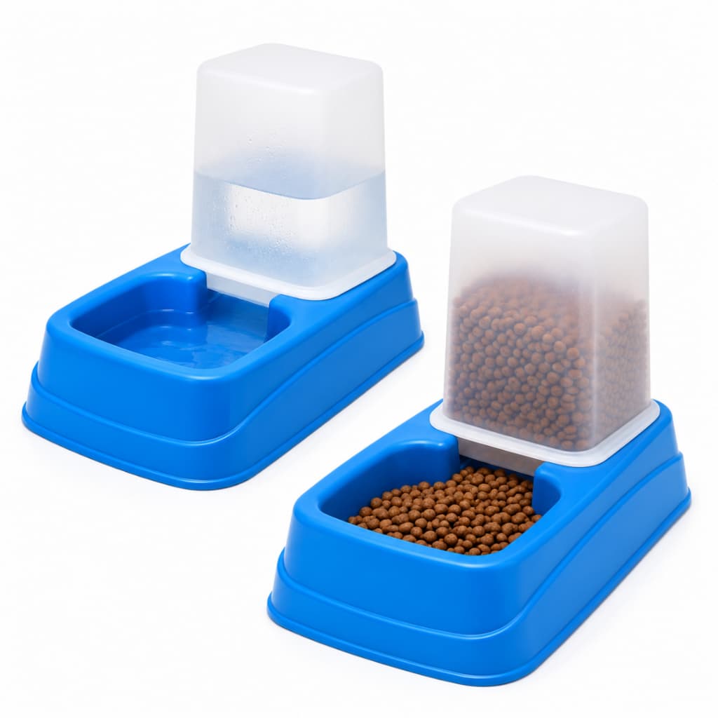 Comedouro Bebedouro com Dispenser para Ração Água 1kg 1,5 Litros Dupla Função Cães e Gatos Pet