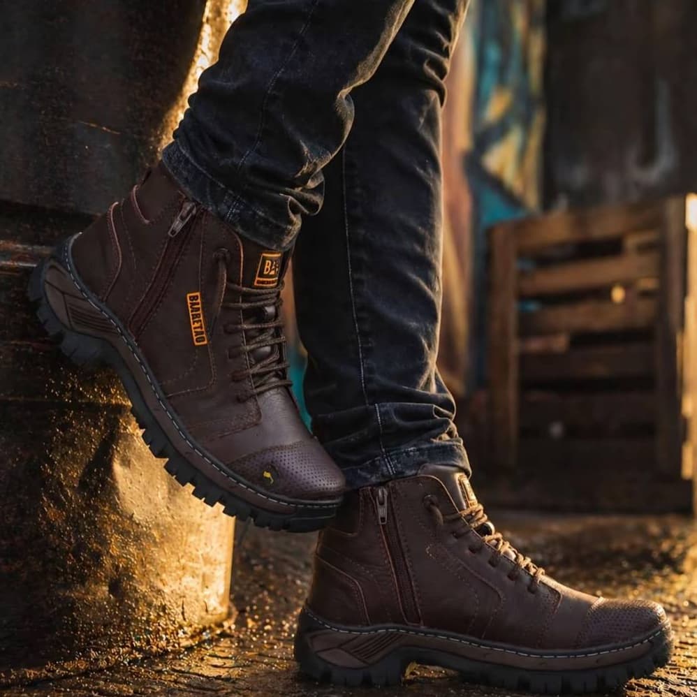 Coturno Masculino Adventure Em Couro legitimo qualidade premium  Bota para motoqueiro