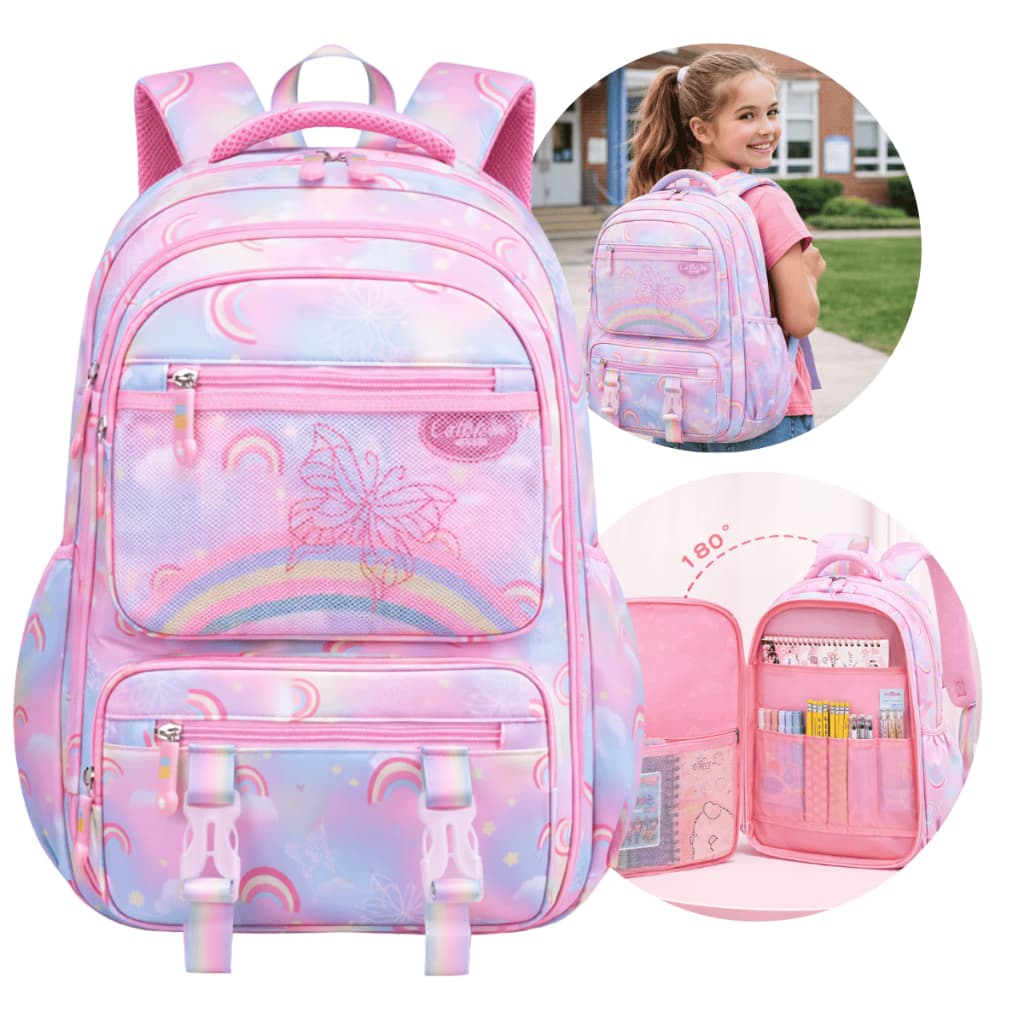 Mochila Infantil Menina Fofa Reforçada Bolsa Escolar Viagem Volta Aulas Qualidade Boa Criança Adolescente
