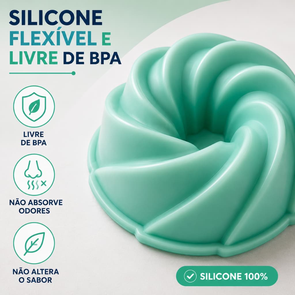 Forma Para Pudim De Silicone 90ml Kit 6 Peças Antiaderente Fácil Desenforme Mousse Gelatina