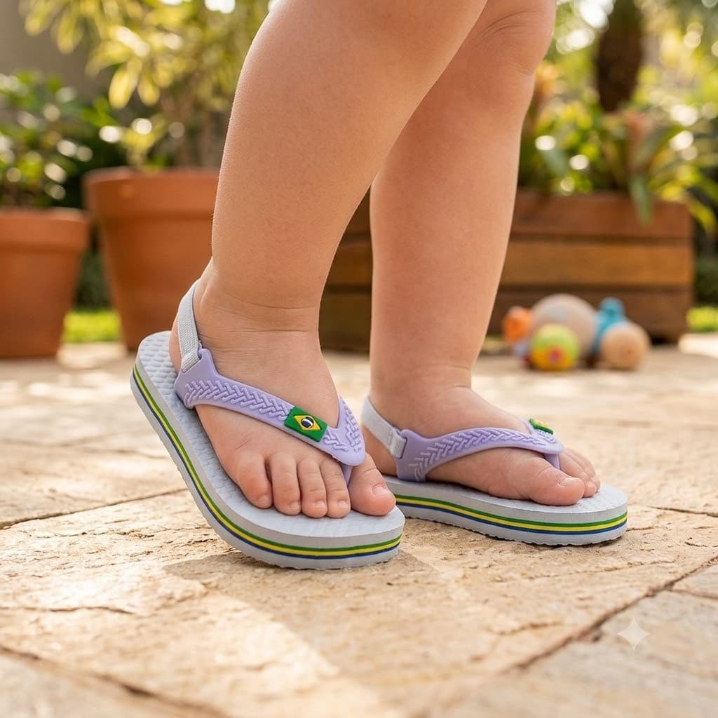 Chinelo de Dedo Antiderrapante Elastico Baby Bebe Lançamento