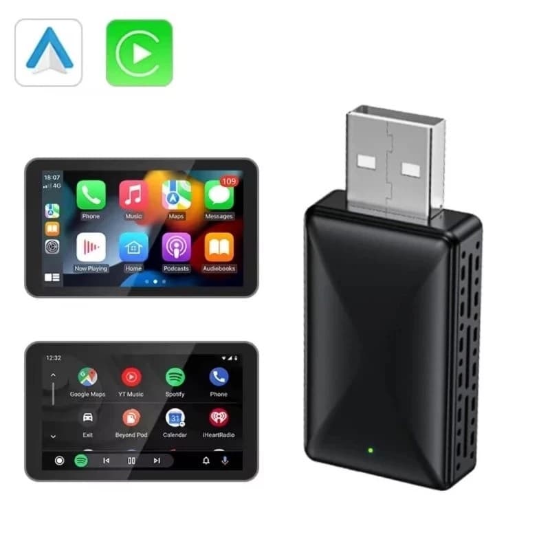 Adaptador Carplay /android Auto Wireless Sem Fio Automático 2 Em 1 Dongle Conversor Automático