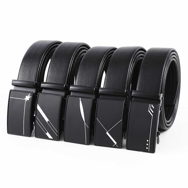 Cinto Masculino Social Preto Couro Sintético Fivela Automática Catraca Ajustável