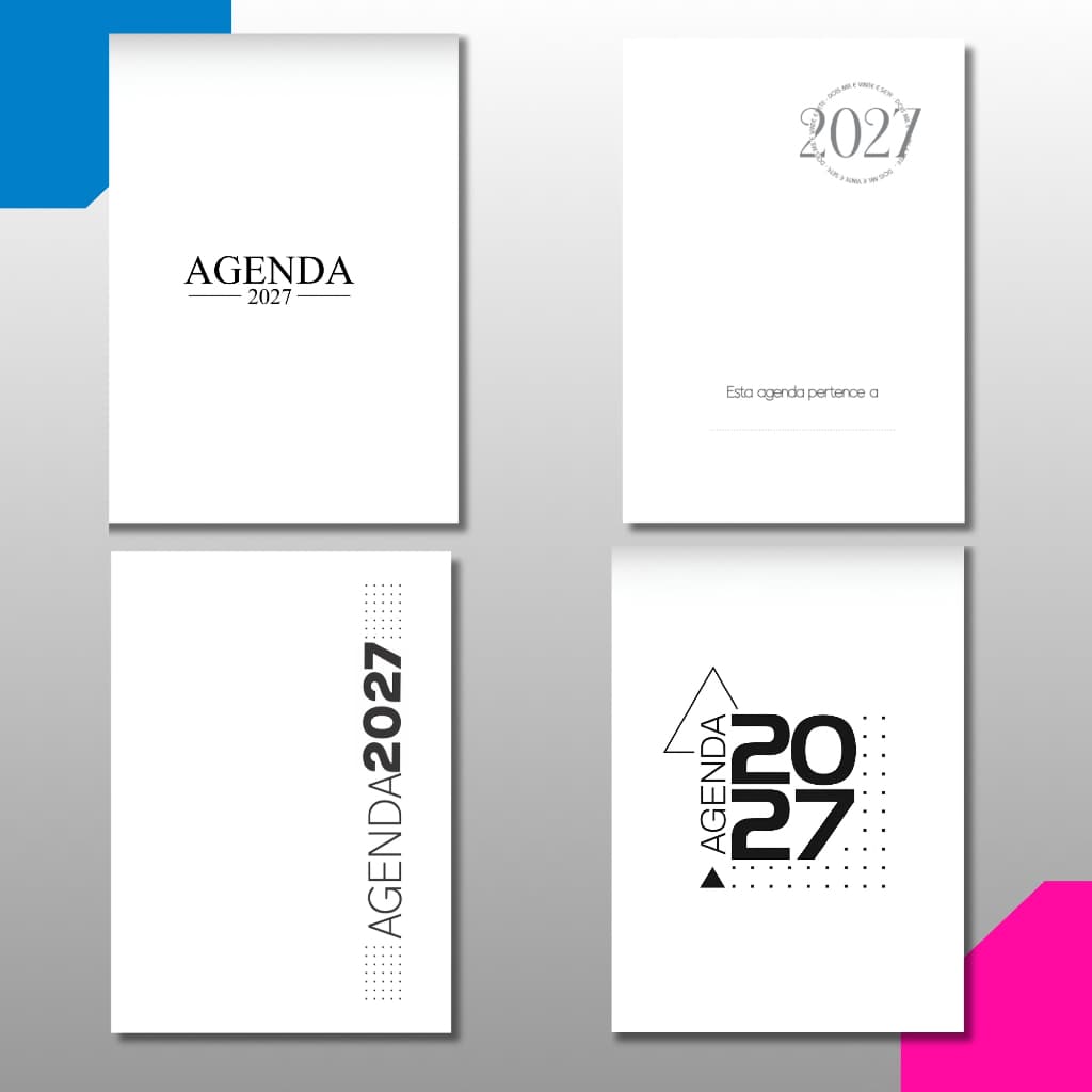 2 Miolo de Agenda 2027 - 1 Dia por Pagina - 2 Dia por Pagina + Capa dura / Ideal para Personalizar no Seu stilo