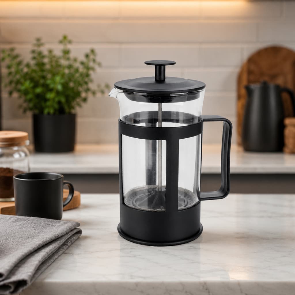 Cafeteira de Prensa francesa 600 e 300 ml Vidro Resistente Fácil Manuseio