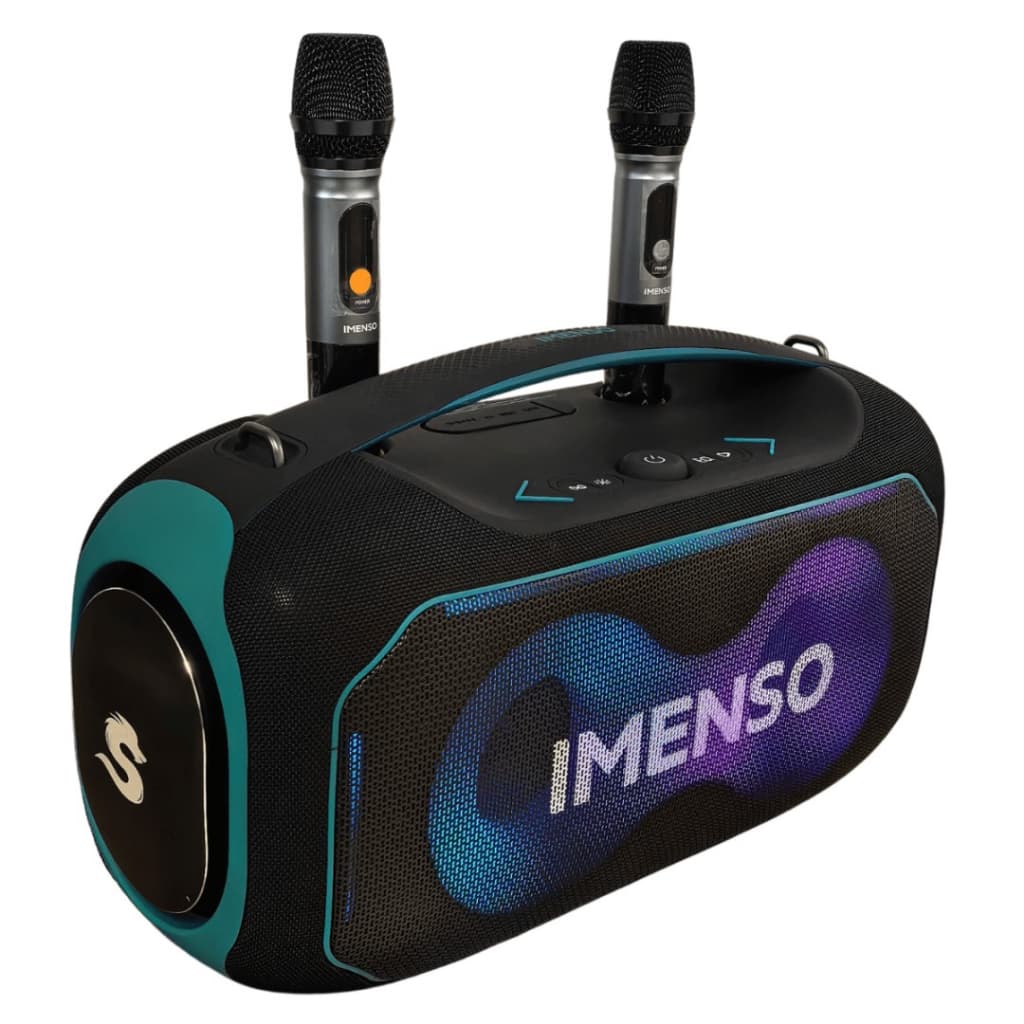 Caixa De Som 350w Bt Ipx6 Rgb 28800mAh C/2 Microfones S/fio