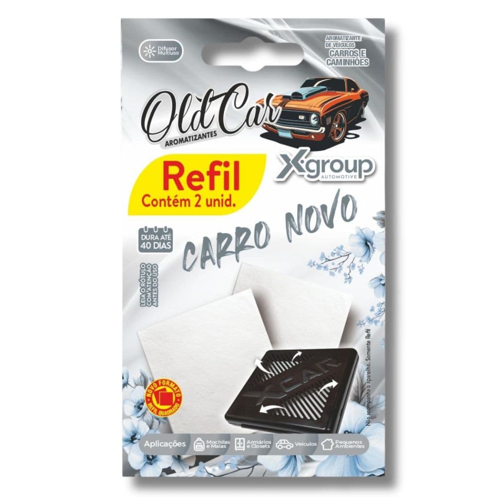 Aromatizante Oldcar Xcar Refil Com 02 Unidades - Carro Novo