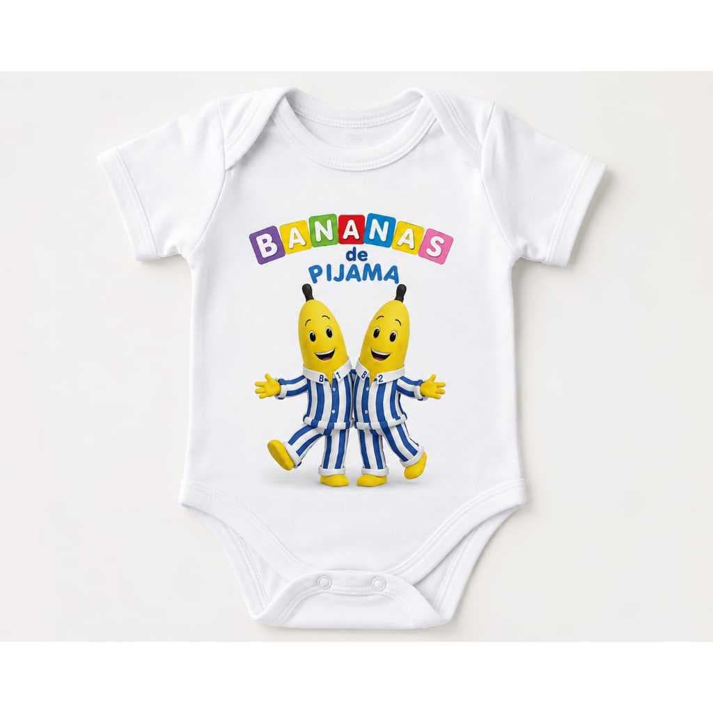 Body Para Bebê Bananas De Pijama Unissex Personalizado