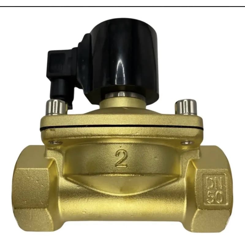 Válvula Solenoide 2 Vias 2 Pol Latão 24v Nf Água/ar/óleo/gás