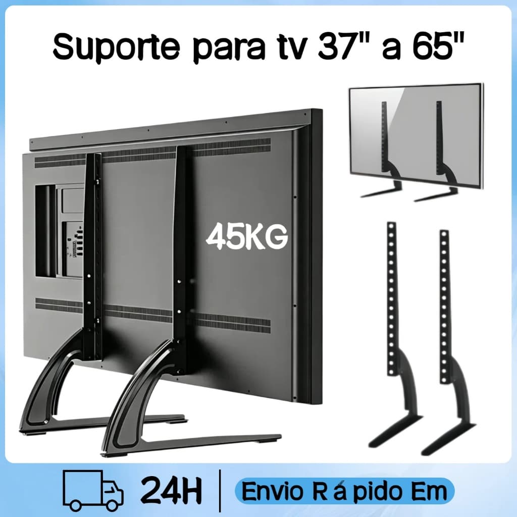 Suporte TV Lorben Base Mesa Rack 37 a 65 Polegadas Suporta até 45kg