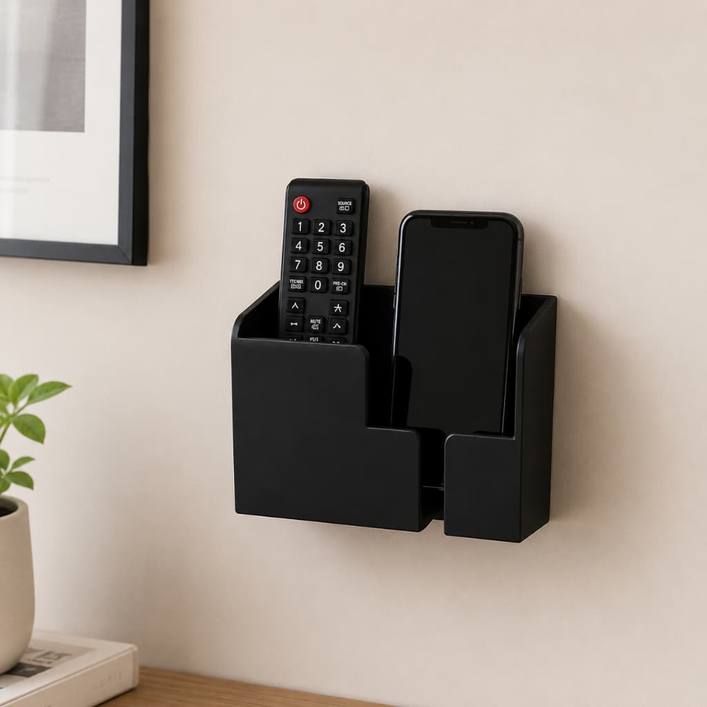 Suporte de Parede Multifuncional 2 em 1 Porta Celular e Controle Remoto Suporte de Parede Carregador