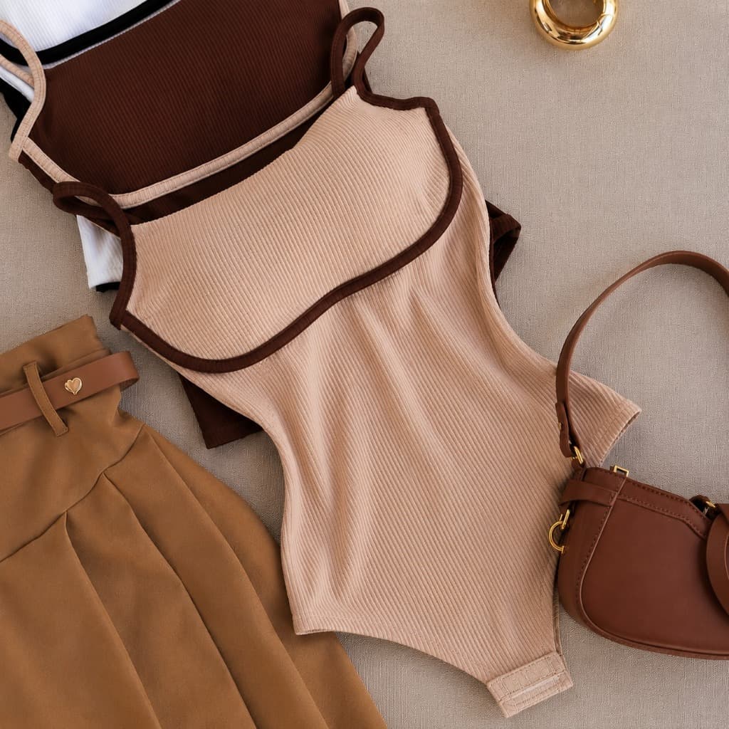 Body Blusa Alcinha Fina Com Bojo Canelado Sustentação