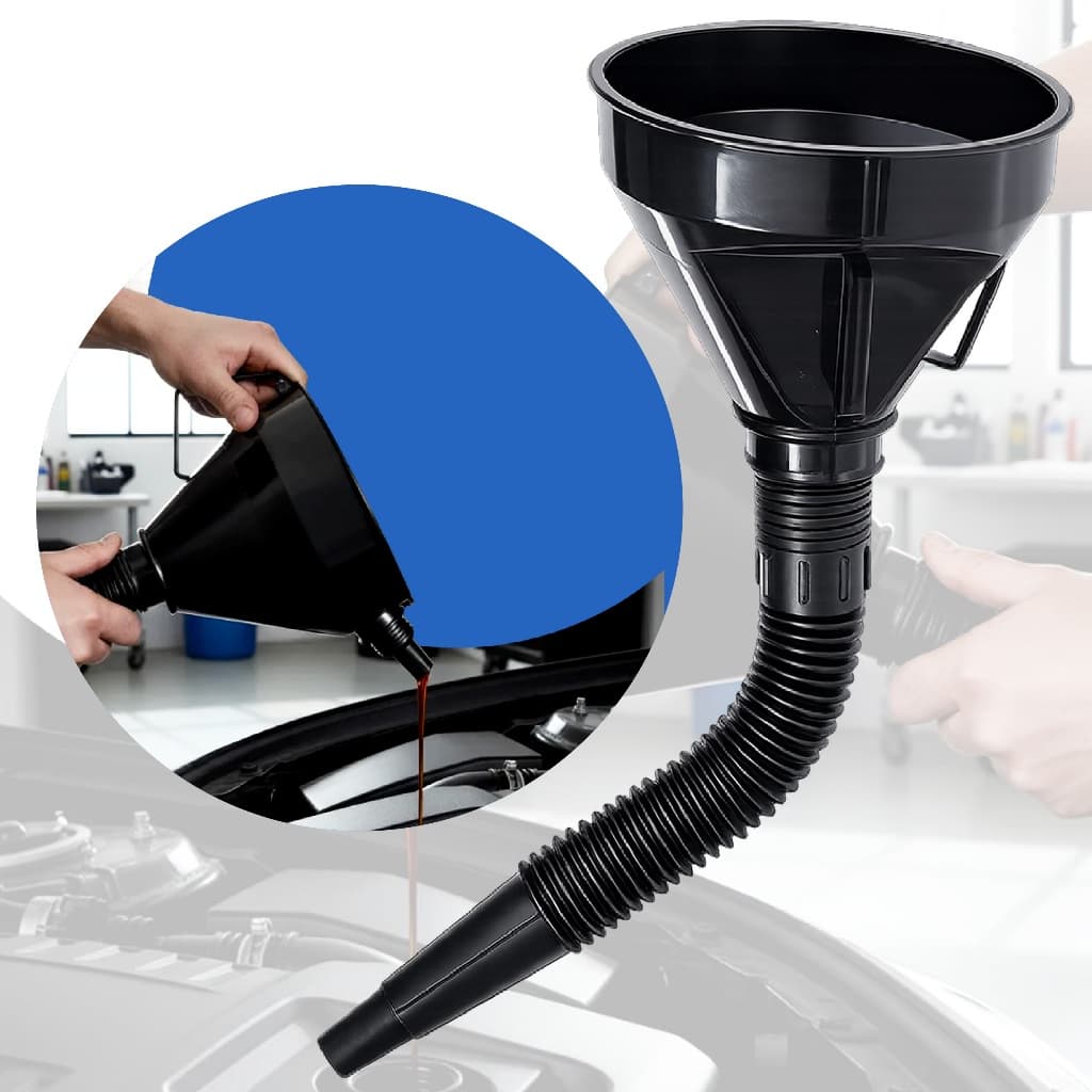 Funil Grande Flexível Multiuso Ideal Óleo Gasolina Água e Diesel Compacto Prático e Seguro