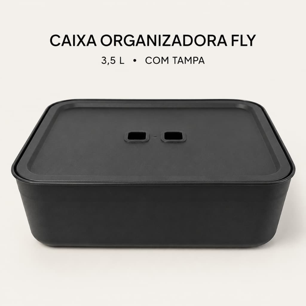 Caixa Organizadora Fly com Tampa 3,5 Litros Preta – Paramount