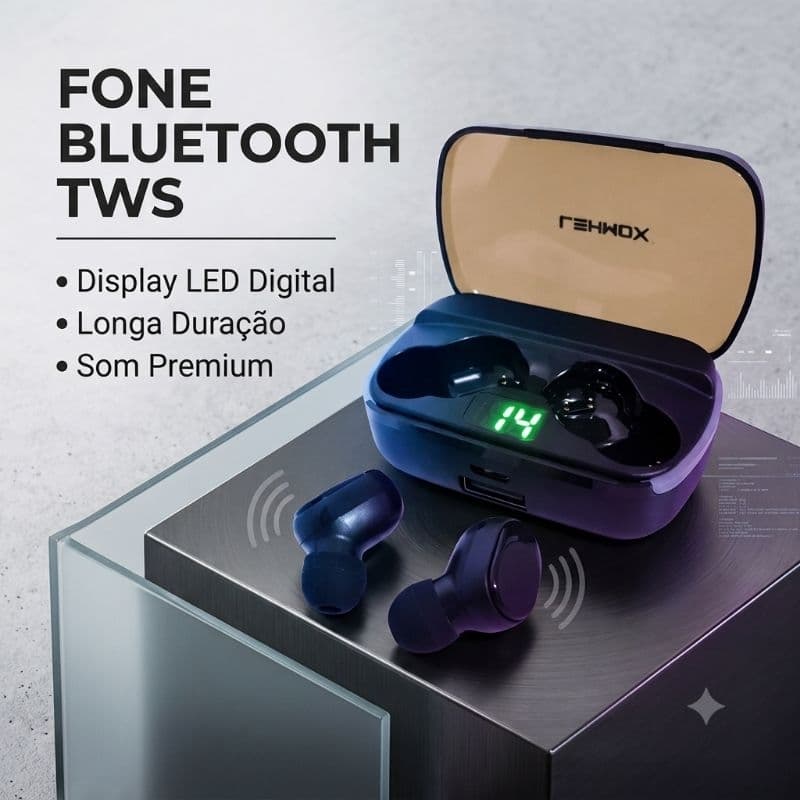 Fone de ouvido Bluetooth 5.3 LEHMOX