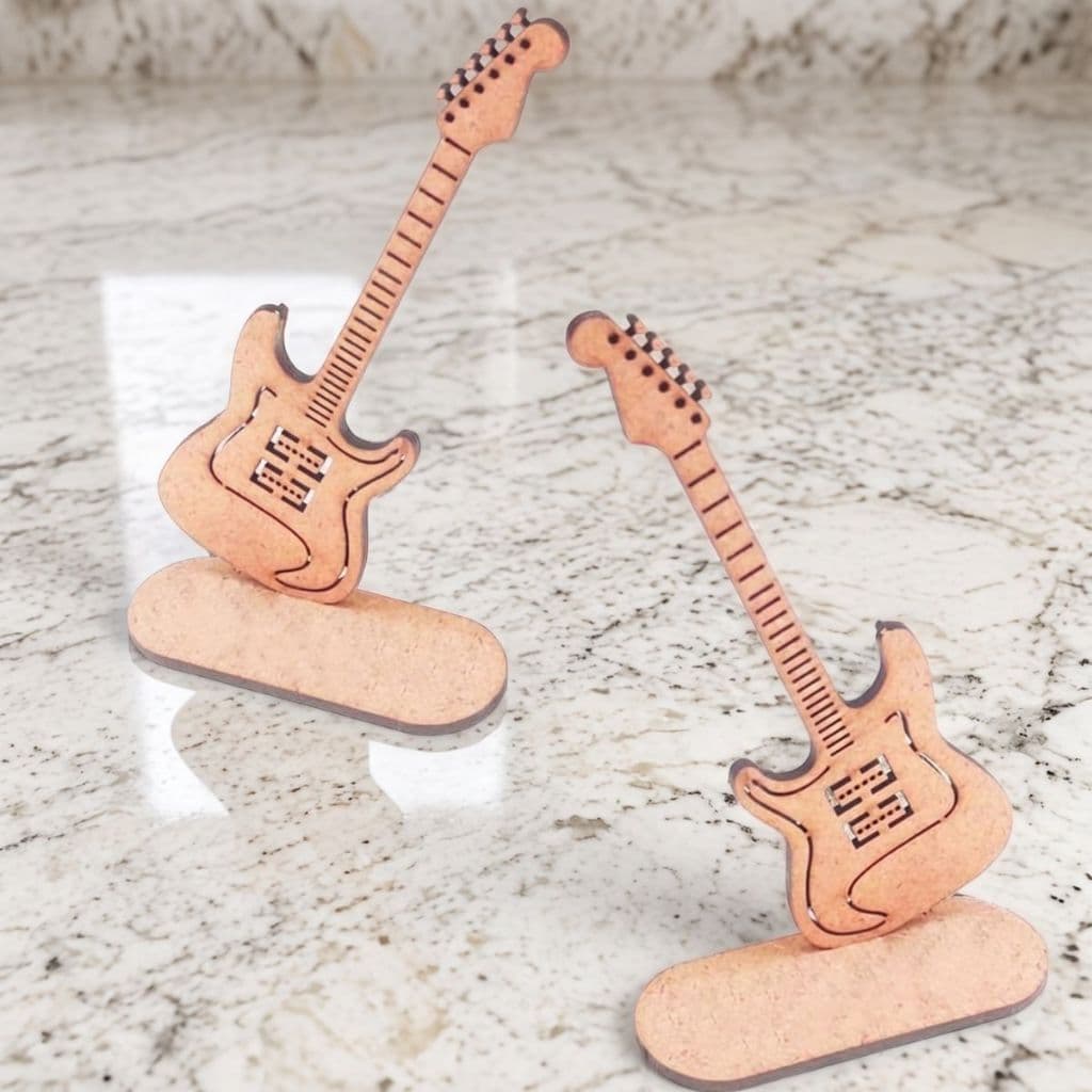 Kit -  30 Guitarra Totem De Mesa 15cm Festa Musical Rock Arte Lembrancinha Decoração - Amoratto