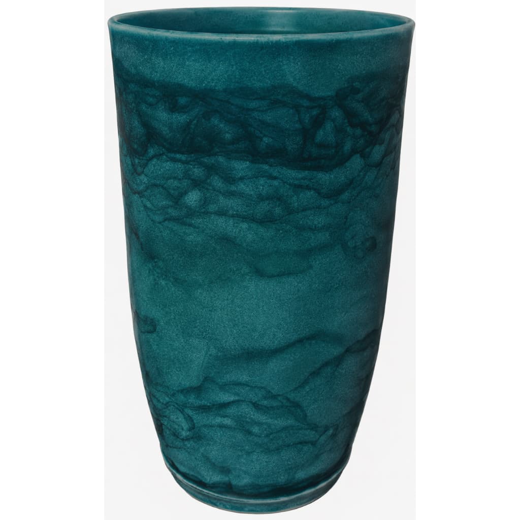Vasos Para Plantas Cone Bojo Marmorizado Tamanho G com Prato Coletor - Vaso Decorativo em Polietileno