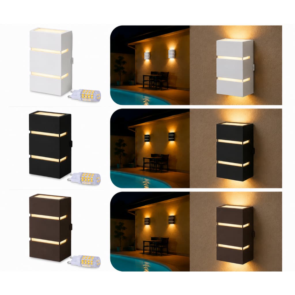 Luminária Arandela 110/220v Interno Externo Com Lâmpada Led 2 Frisos