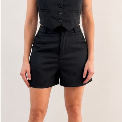 Short alfaiataria social Cintura alta elegante confortavel