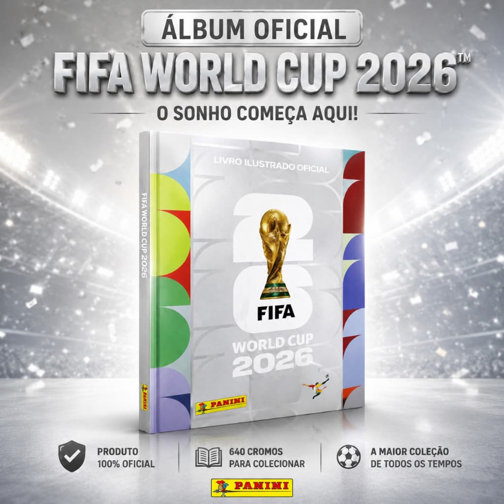 Álbum Oficial Prata Capa Dura Copa do Mundo 2026 Original Panini Prateado