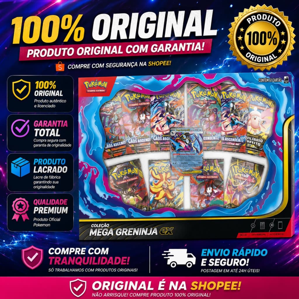 Box Pokémon Coleção Mega Greninja EX