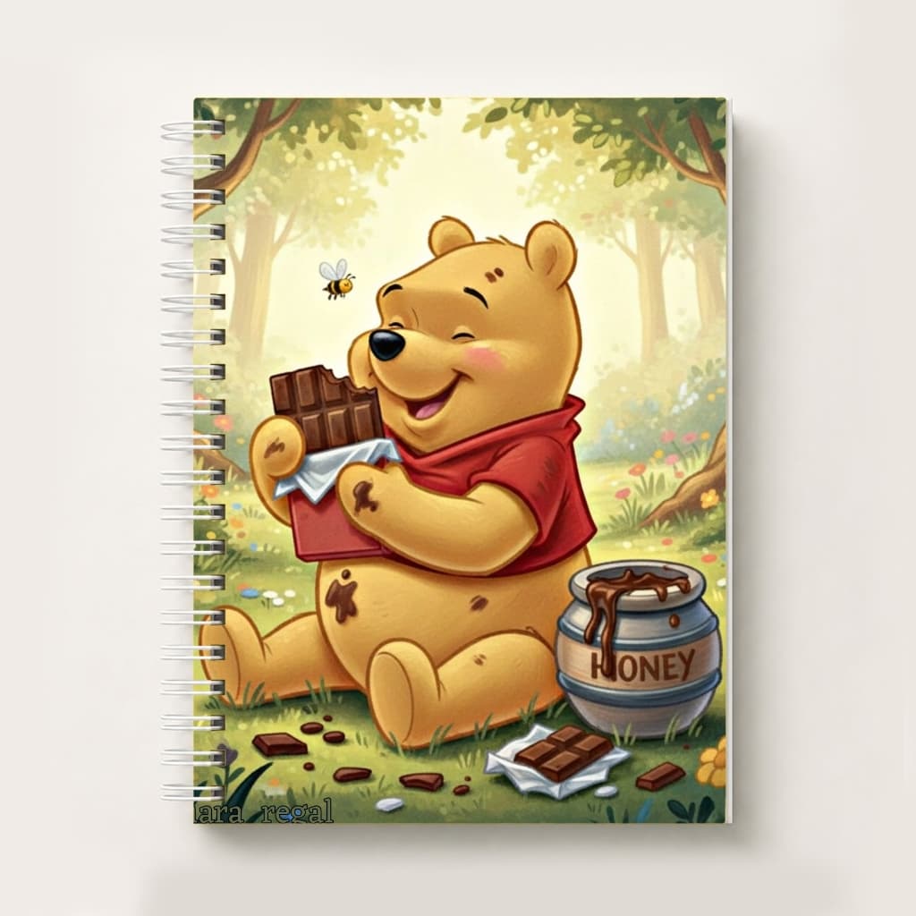 Caderno Personalizado A5 Ursinho Pooh – Envie o Nome no Chat | Caderno de Oração, Anotações