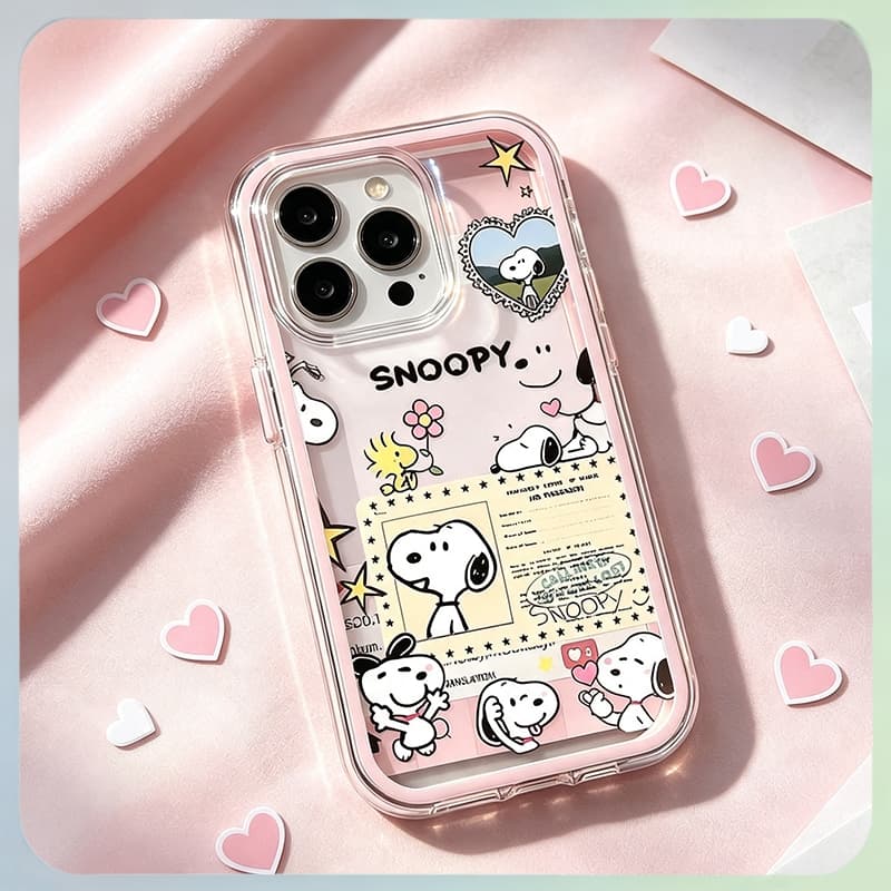 Capa transparente com estampa de Snoopy Para iPhone 17 16 15 14 13 12 Pro Max Plus Não é fácil ficar amarelo anti-impact