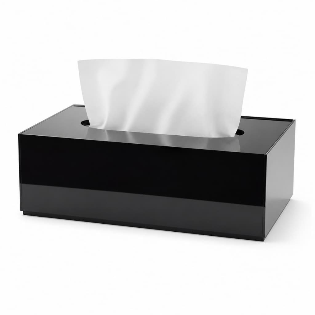 Caixa Preta Porta Lenços De Papel Ou Inter folhas Em Acrílico