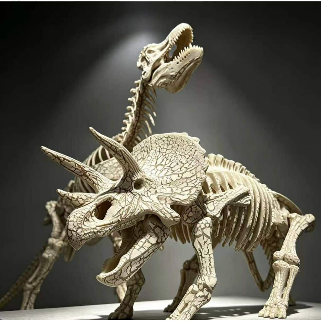 Brinquedo Esqueleto de Dinossauro EGOL T-Rex e Triceratops +3 Anos