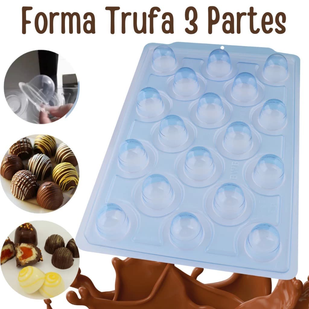 Forma para Trufa 3 partes com silicone 20g 30g 40g 45g 58g 60g BWB Profissional