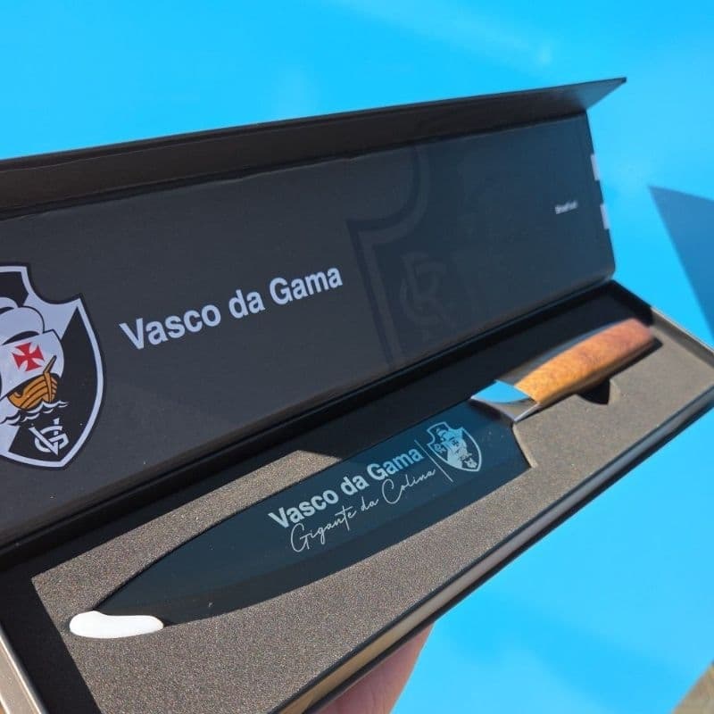Faca Vasco da Gama com Caixa Oficial Brasfoot - Licenciada