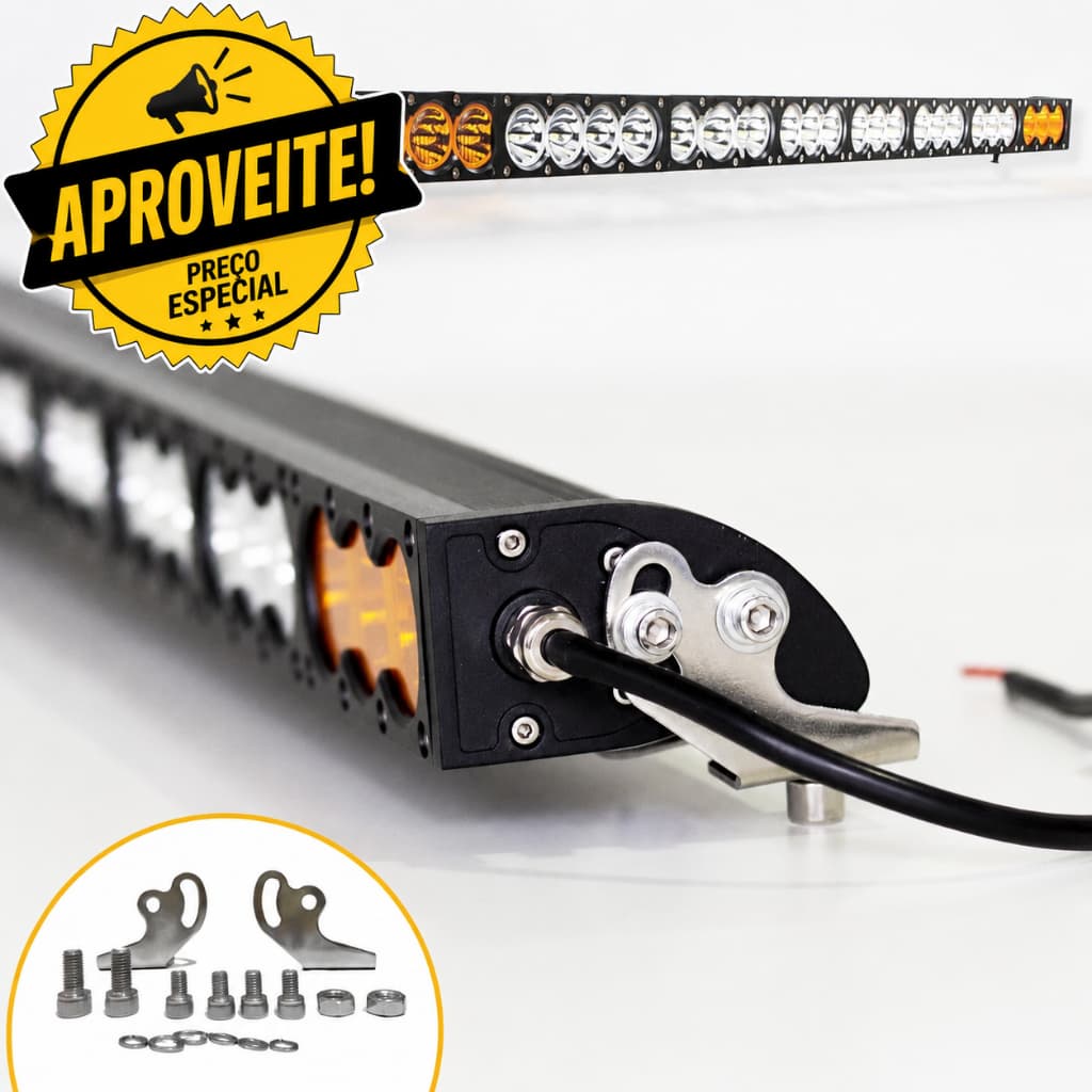 Barra LED PRO 123cm 270W 27 LEDs Dual Color Branco/Âmbar IP68 9-36V Tarponn Off Road 4x4