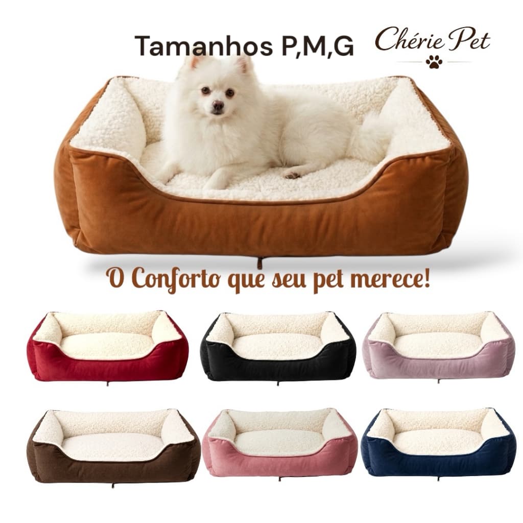 Cama de cachorro e gato P M G caminha pet lavável porte pequeno c/ zíper fundo impermeável