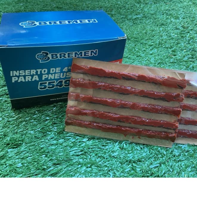 Remendo Macarrão 6mm P/ Pneus S/ Câmara de Carro e Caminhonete | Caixa C/ 60 peças | Bremen