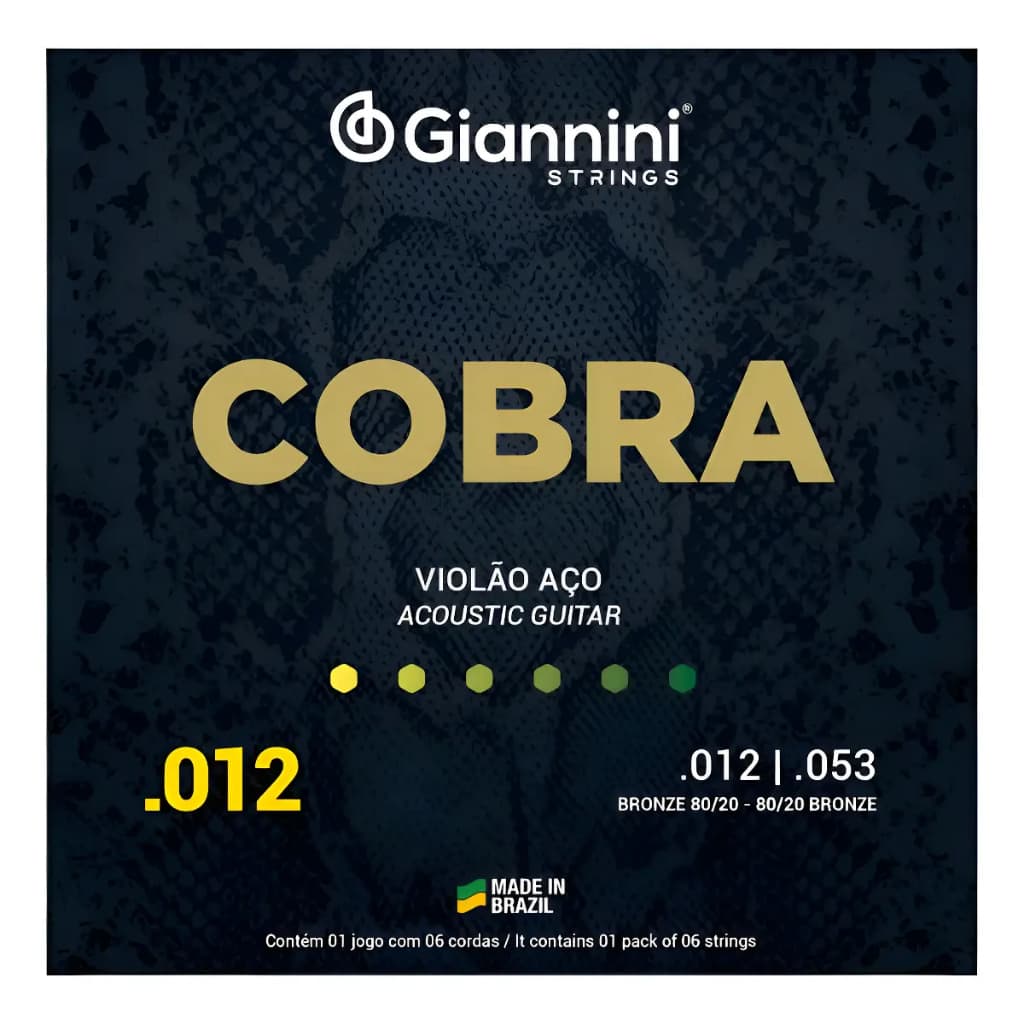 Encordoamento Violão Aço Giannini Cobra Bronze 012 053 Ca82l