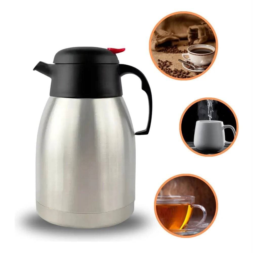Jarra Térmica de Inox - 1,5 ou 1,9 litros - Garrafa Cafeteira Bule Térmico