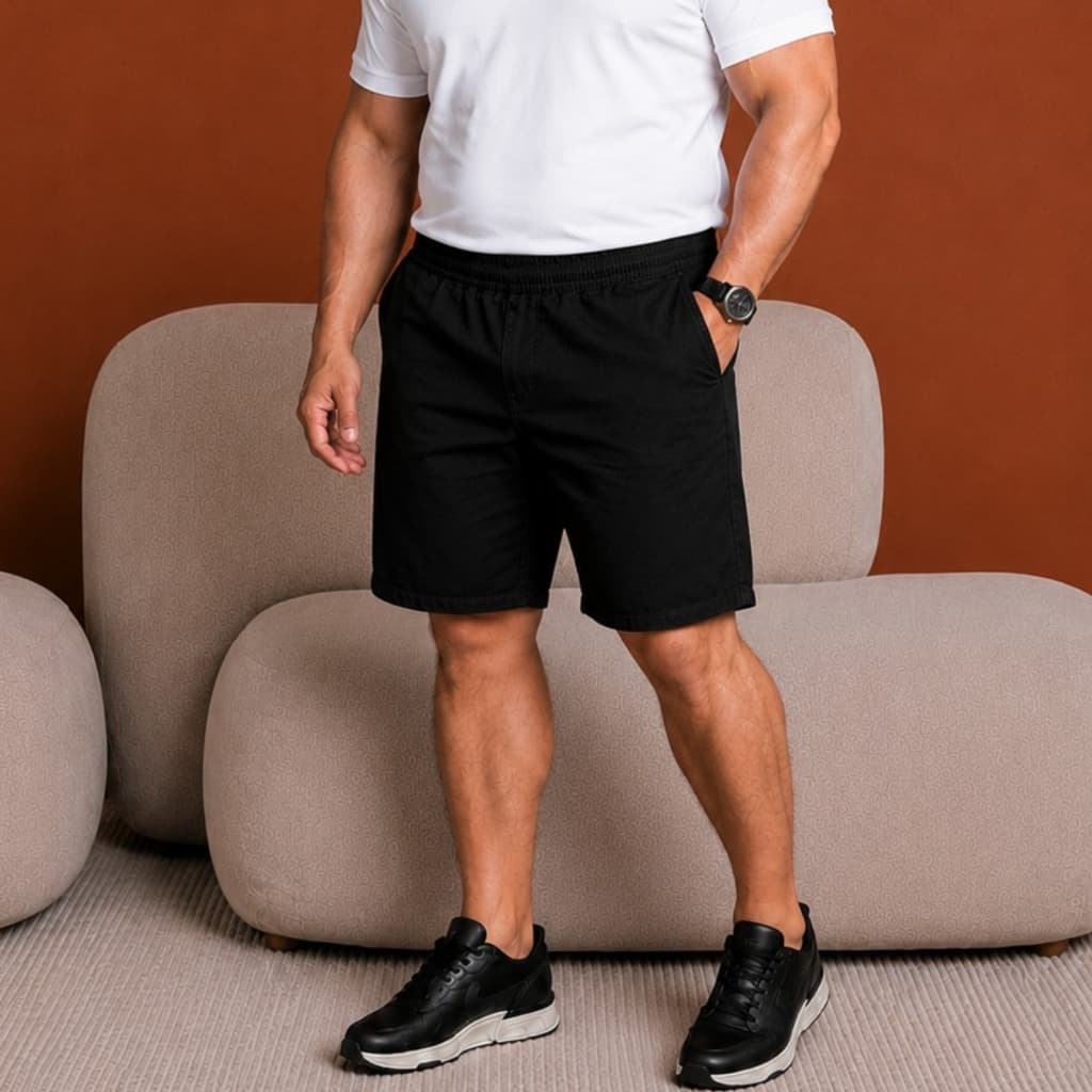 Bermuda Jogger Masculina Plus Size Elastano Jeans Treziê G1 G2 G3 G4 Cós De Elastico