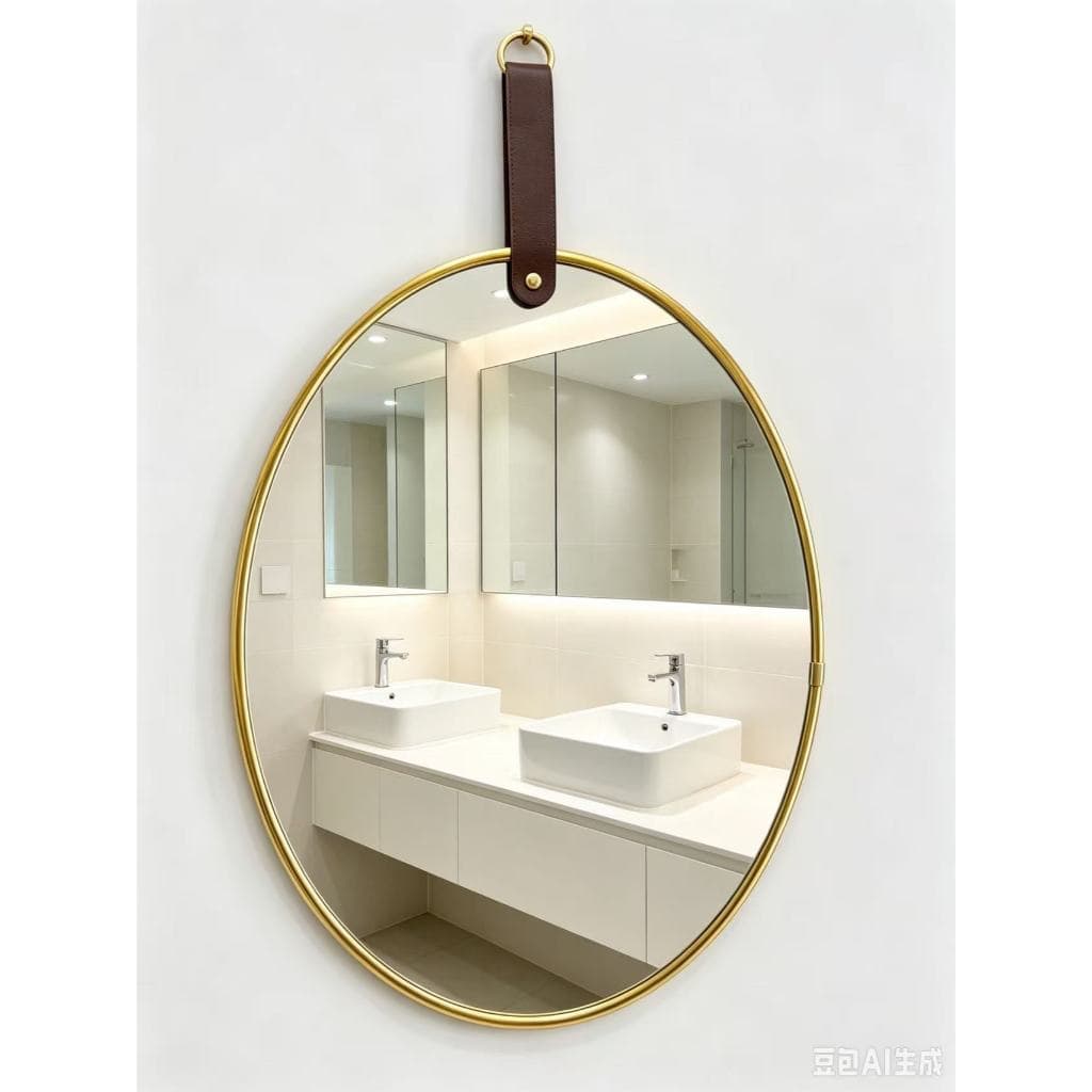 Espelho Oval de Acrílico Espelho Inquebrável 30x40cm Para Banheiro, Decoração de Quarto e Casa