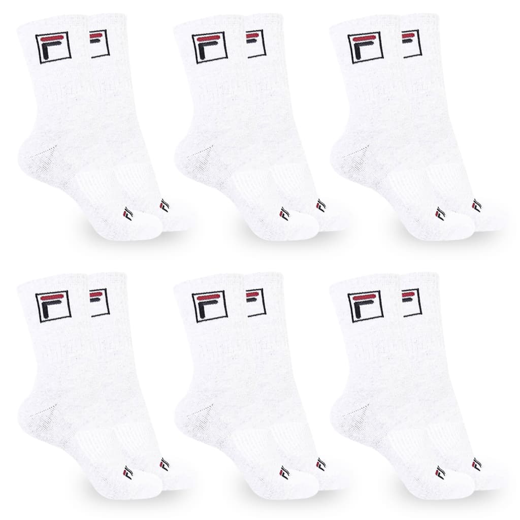 Kit 6 Pares Meias Fila Fbox Tripack Cano Alto Original Treino Fitness Academia