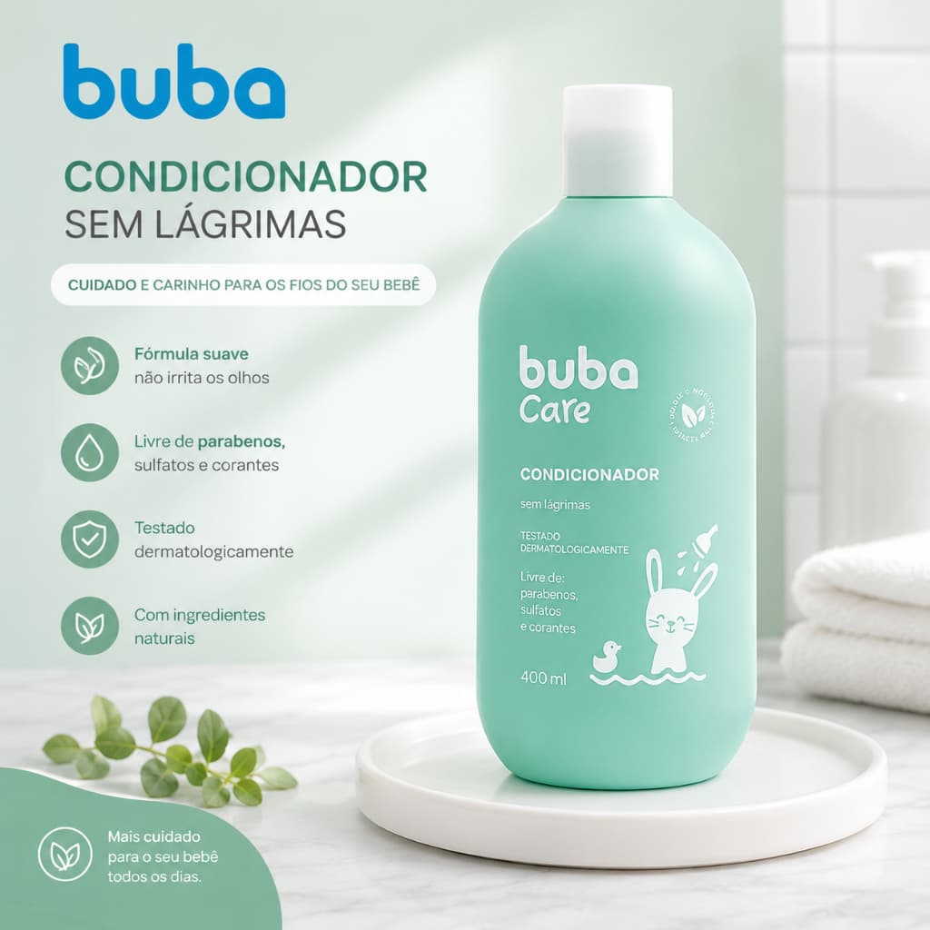 Condicionador Buba 400 ml – Hidratação Suave para Cabelos Delicados