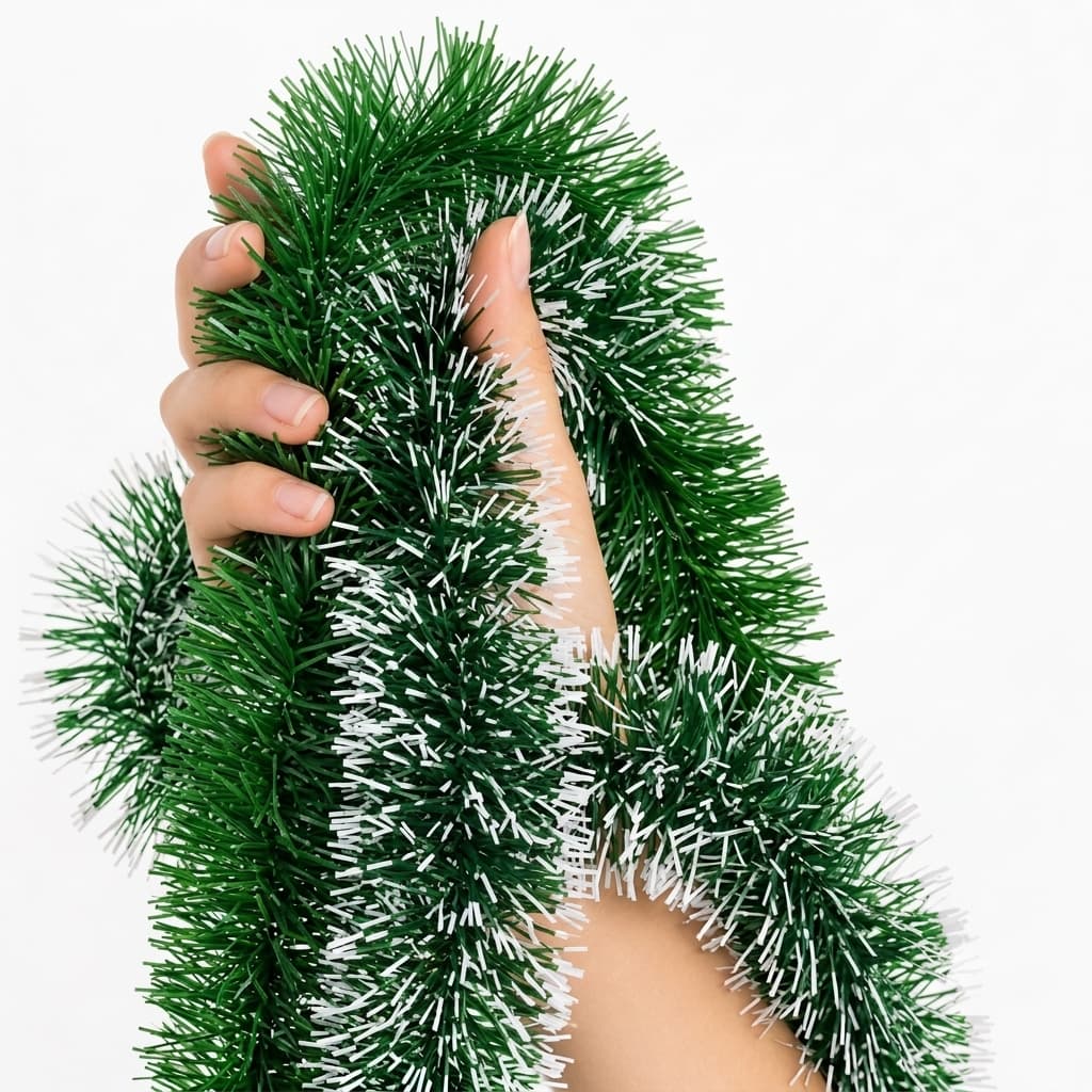 KIT Festão Volumoso Premium Verde/Nevado Enfeite Arvore Natal Decoração