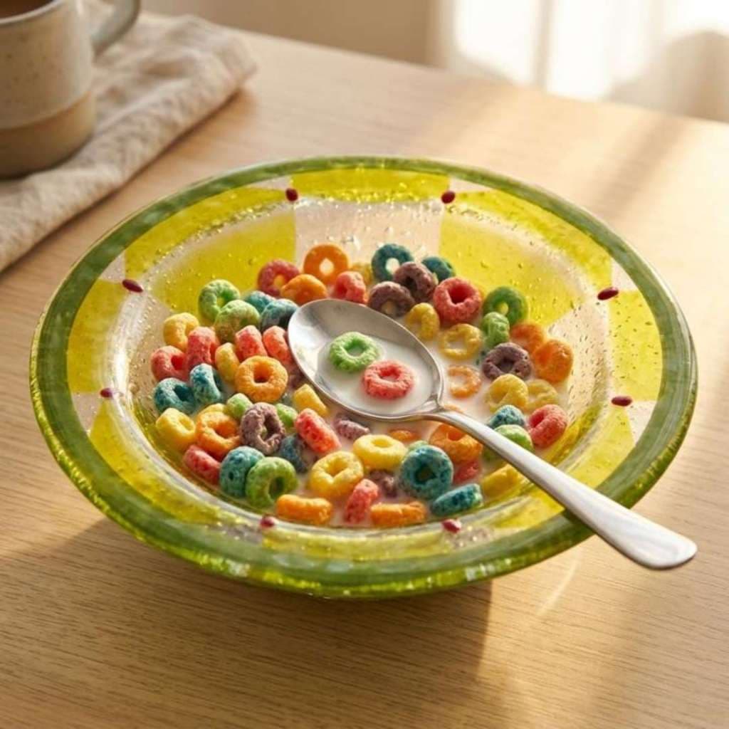 Bowl de Vidro Cumbuca Tijela 19cm Cozinha Decorada Incolor Açai Petisco Caldos Sopas Doce