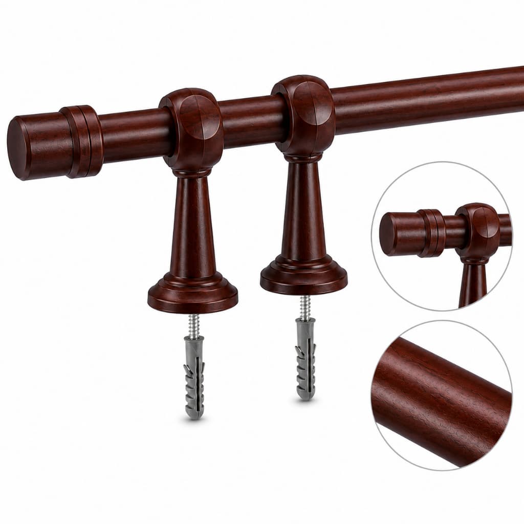 Varão Para Cortina 2 Metros 19mm Kit Completo Com Suporte Central De Encaixe Único No Mercado Prático Não Enverga