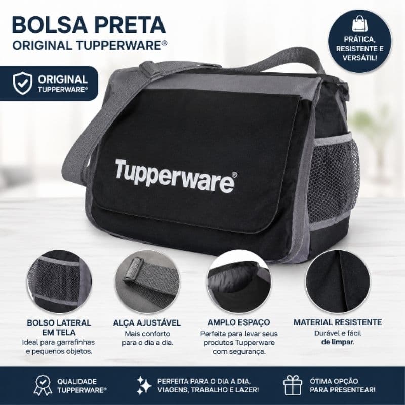 Bolsa preta Original Tupperware®