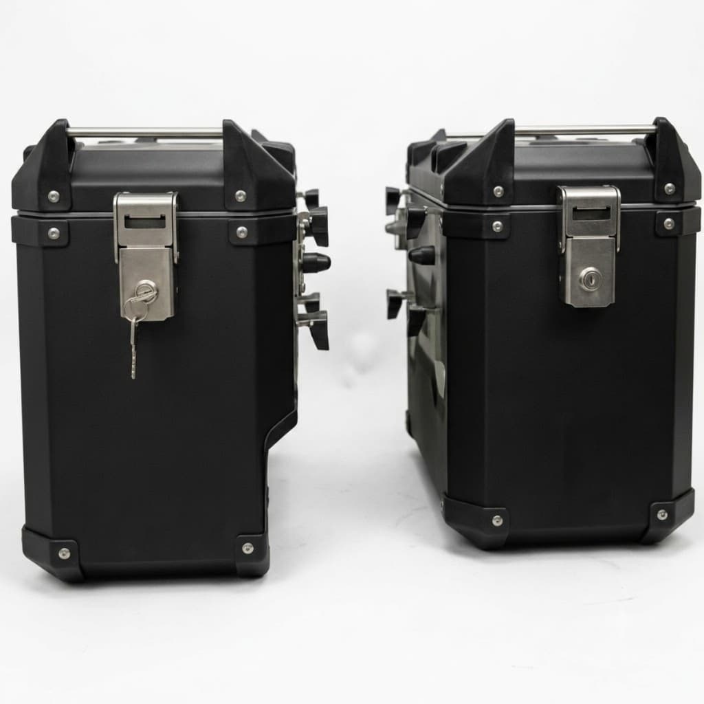 Par Baú De Moto Lateral 38L 40L Litros Bauleto Alumínio Bagageiro