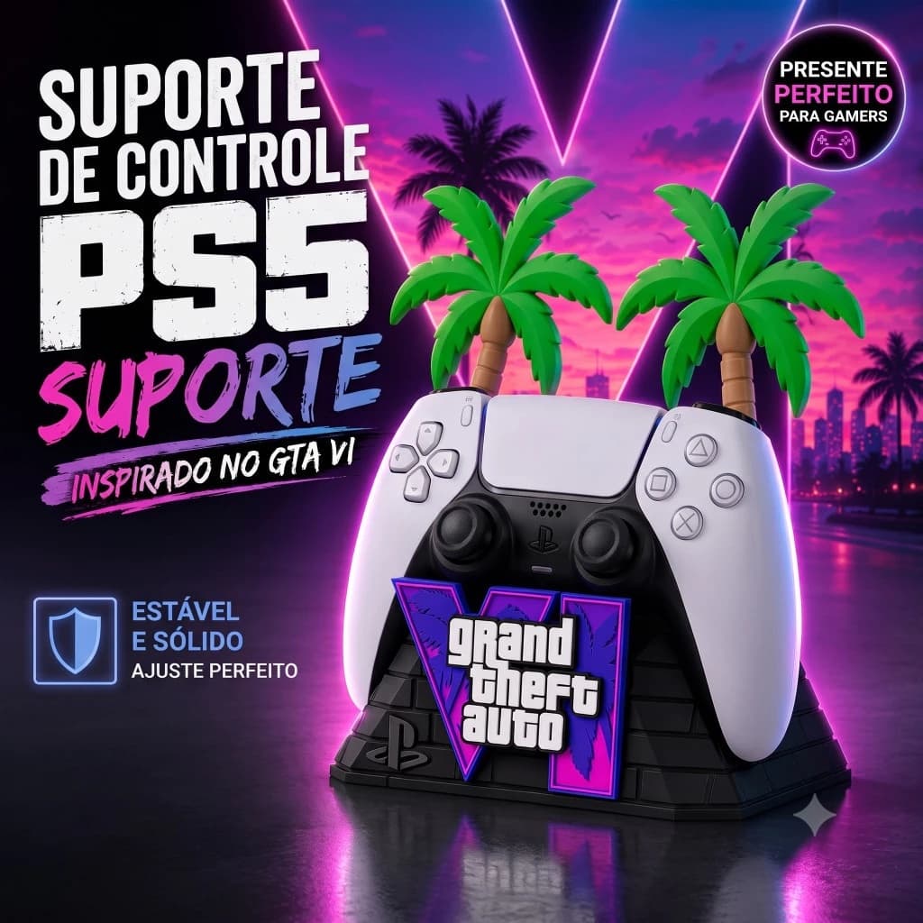 Suporte para Controle GTA VI Universal PS5 PS4 Gamer Setup GTA VI