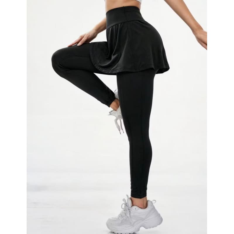 Legging Saia Fitness Feminina Cintura Alta BABADO Academia Yoga Corrida Premium