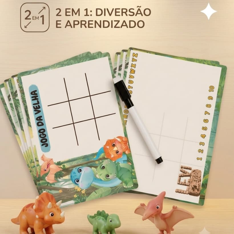 Lousa Mágica Dino Baby Personalizada Infantil | Lousa Reutilizável com Caneta e Apagador | Lembrancinha de Aniversário